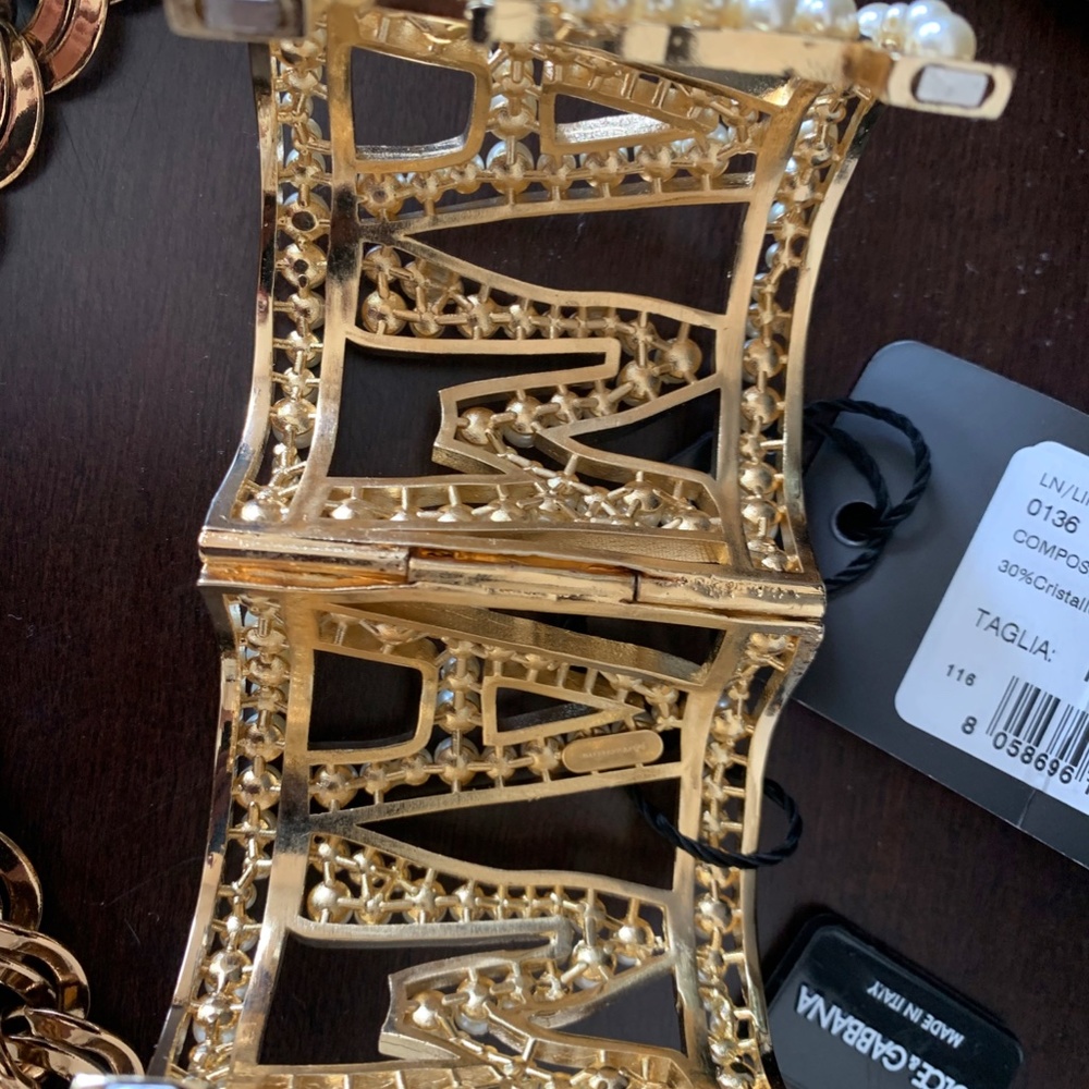 DOLCE GABBANA  ,,MAMA" pearl chocker and bracelet - Picture 4 of 5